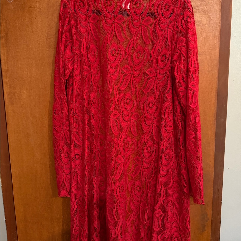 Star Vixen Red Lace Long Sleeve jacket shirt